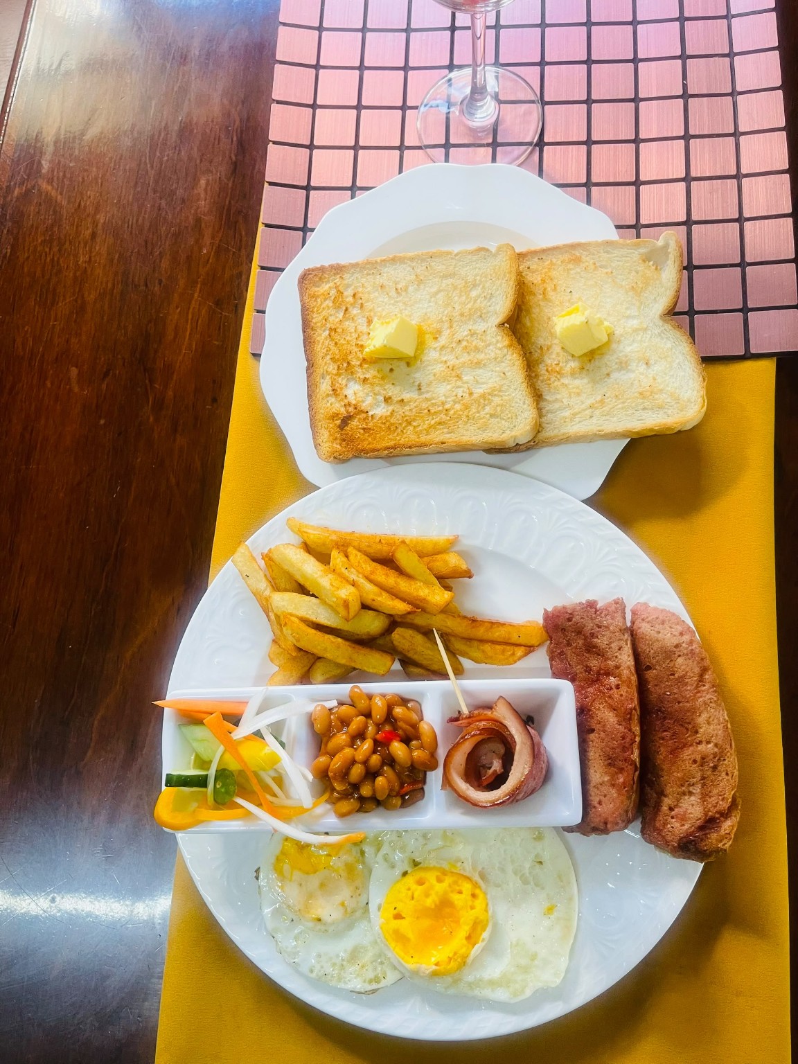 Full breakfast plate at The Standard Hotel