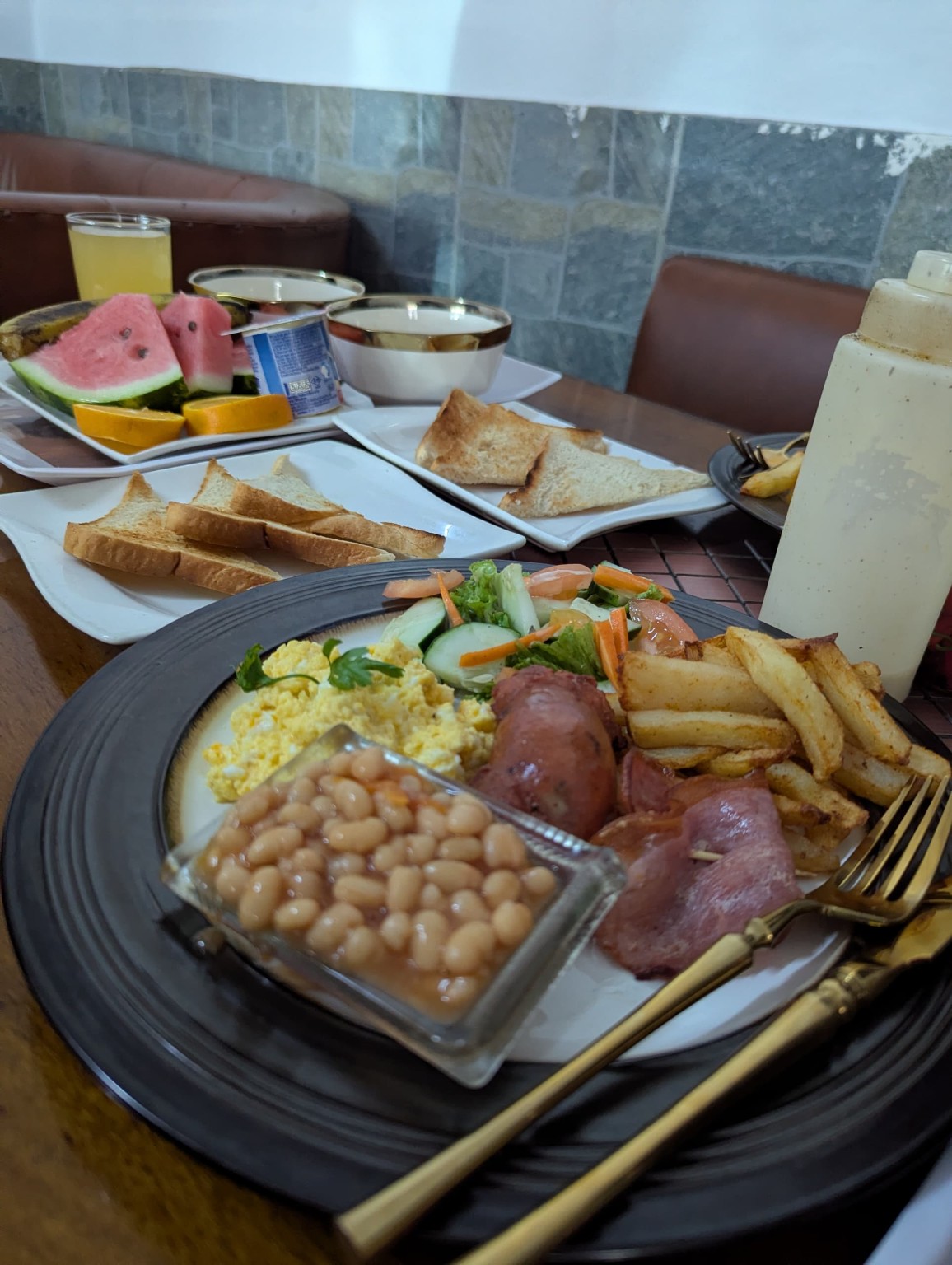 Breakfast served at a table at The Standard Hotel