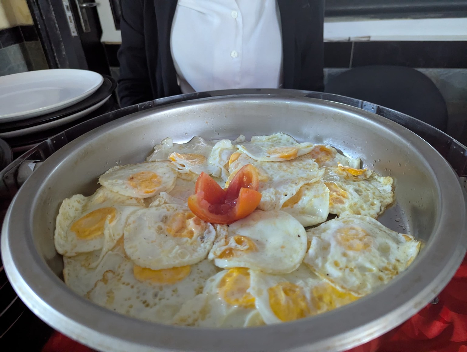 Breakfast plate with eggs and sides at The Standard Hotel