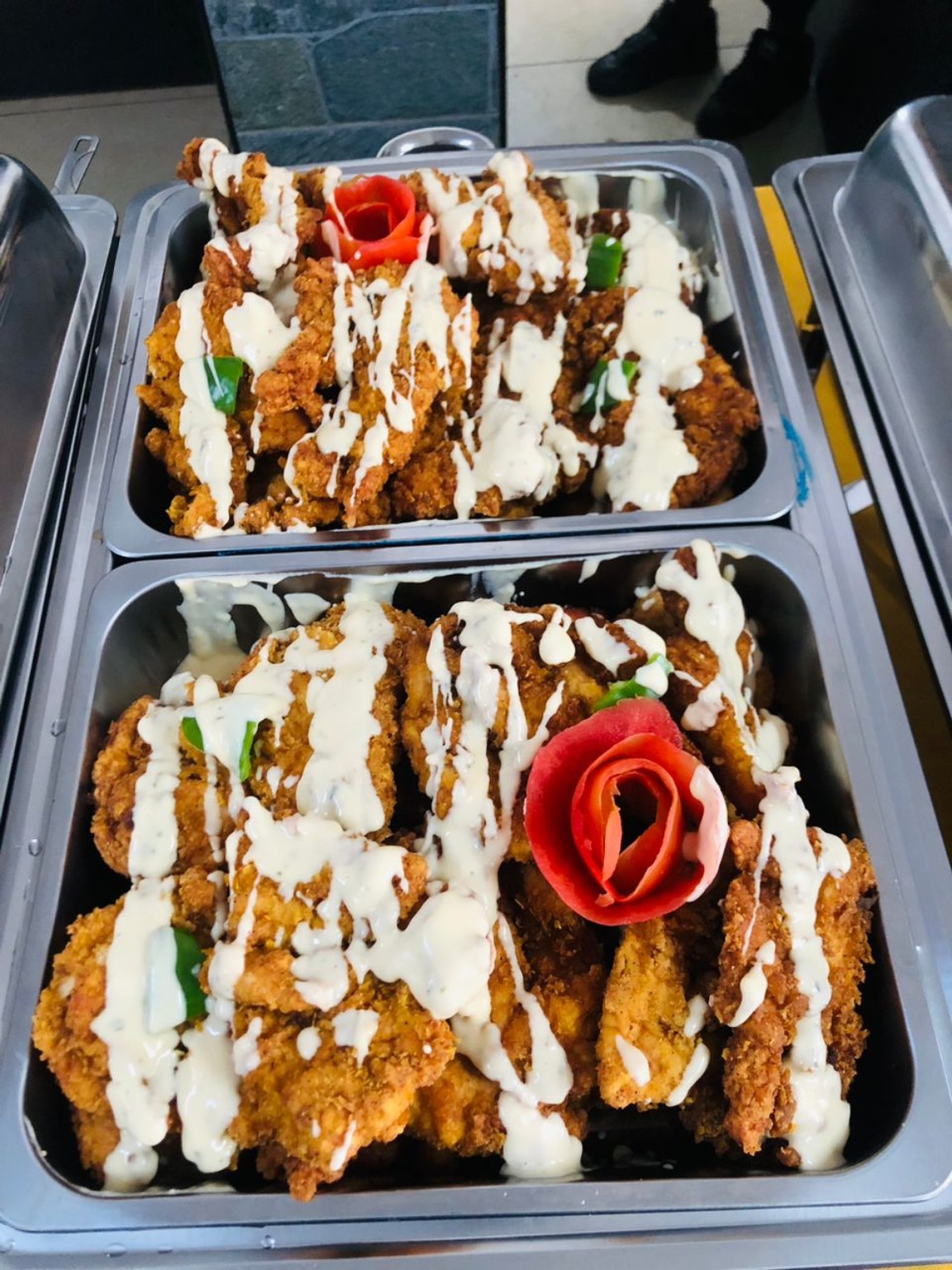 Crispy chicken menu selection at The Standard Hotel